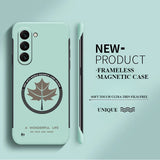 Ultra-thin Frameless Magnetic Maple Leaf Phone Case For Samsung