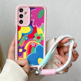 Colorful Flower Lanyard Case For Samsung