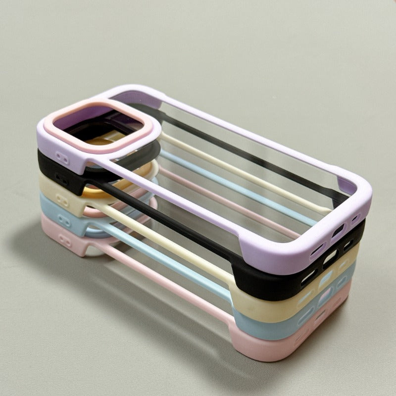 Simple Contrast Color Borderless Phone Case For iPhone