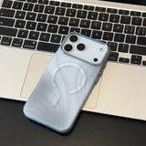 Light and Shadow Frosted Metal Frame Magnetic Phone Case For iPhone