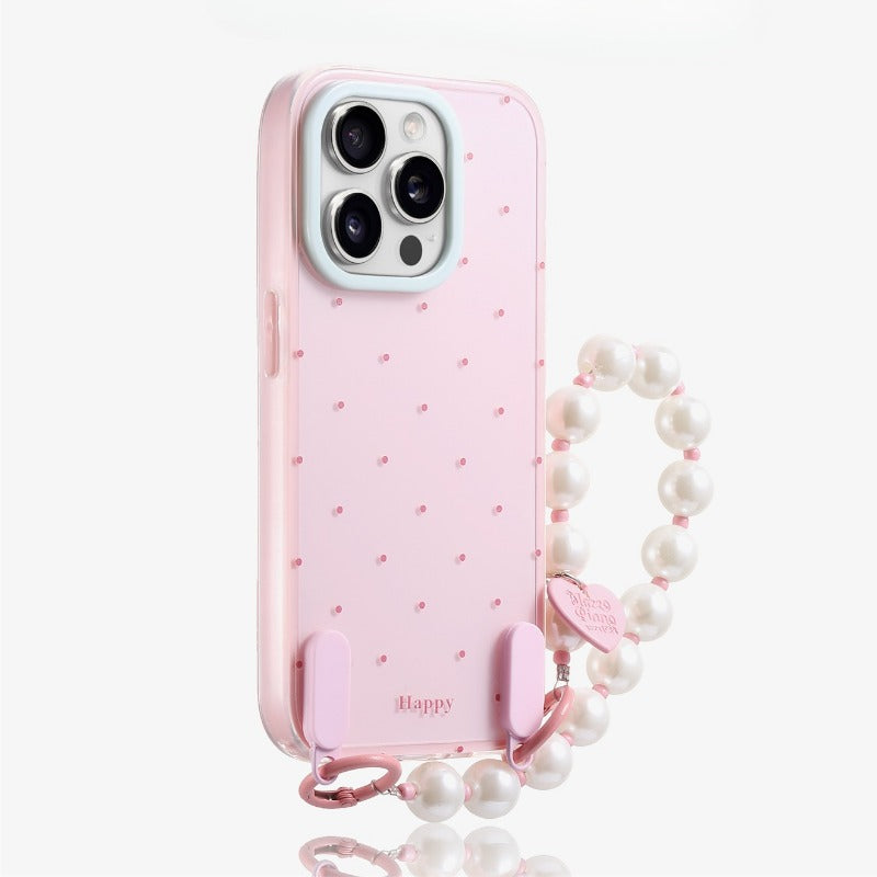 Polka Dot Phone Case with Lanyard For iPhone