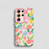 Flower Liquid Silicone Shockproof Phone Case For Samsung