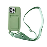 Crossbody Lanyard Necklace Rope Wallet Silicone Case For iPhone