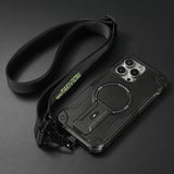 Outdoor Sports Long Strap Crossbody Magnetic Bracket Case for iPhone