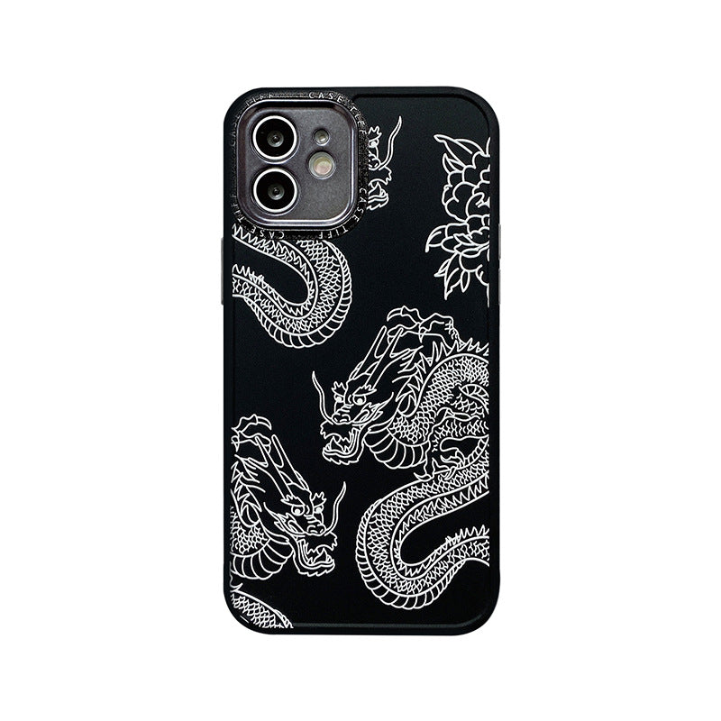 Dragon Pattern Soft Shell Phone Case For iPhone