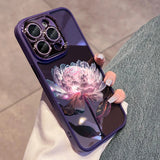 No Yellowing Crystal Rose Lens Protection Case for IPhone