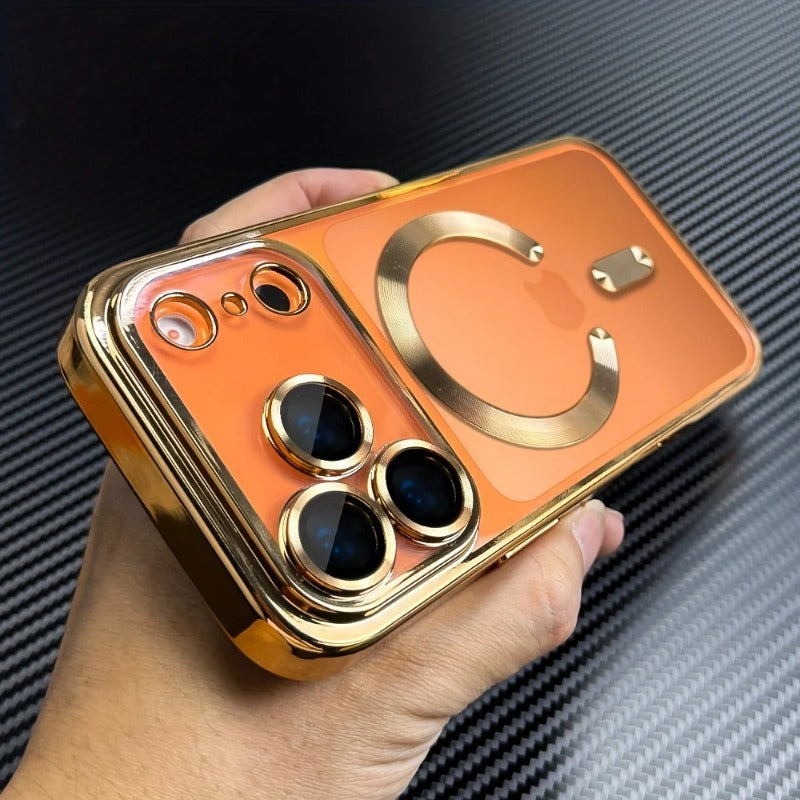 Electroplated Soft TPU Clear Magnetic Phone Case For  iPhone