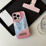 Gradient Butterfly Stand Phone Case For iPhone