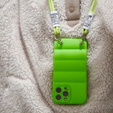 Crossbody Necklace Strap Lanyard Down Jacket Silicone Soft Phone Case For iPhone