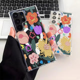 Flower-shaped Transparent Magnetic Phone Case For Samsung