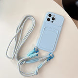 Card Holder with Lanyard Phone Case For iPhone