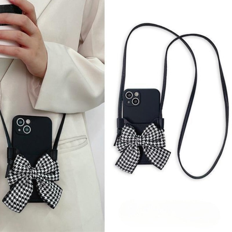 Bow Card Crossbody Phone Case For iPhone