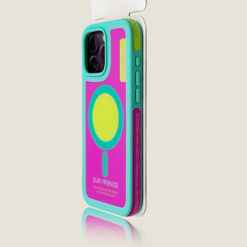 Contrast Color Magnetic Phone Case For iPhone