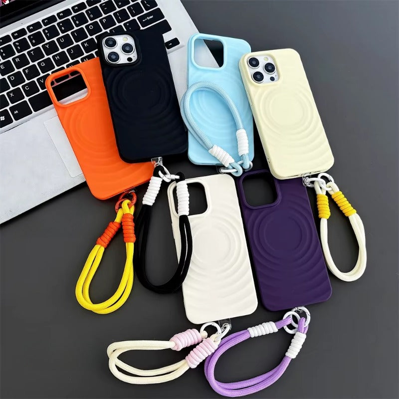 3D Wave Color Clash Magnetic Phone Case For iPhone