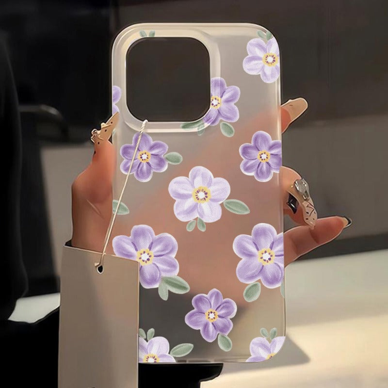 Soft Matte Flowers Case For iPhone