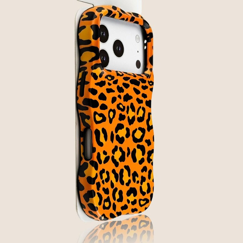 Orange Leopard Print Phone Case For iPhone