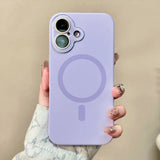 Solid Color Liquid Silicone Magnetic Phone Case For iPhone