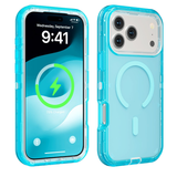 3 in 1 Heavy Armor Transparent Magnetic Case For iPhone