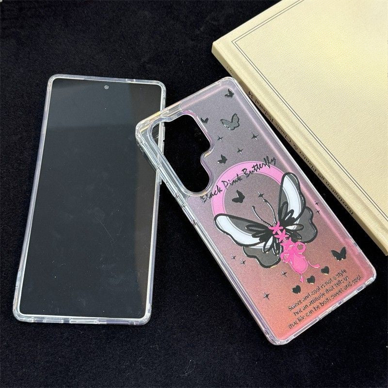 Heart Butterfly Magnetic Phone Case For Samsung