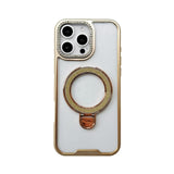 Electroplating Transparent Folding Bracket Mobile Phone Case For iPhone