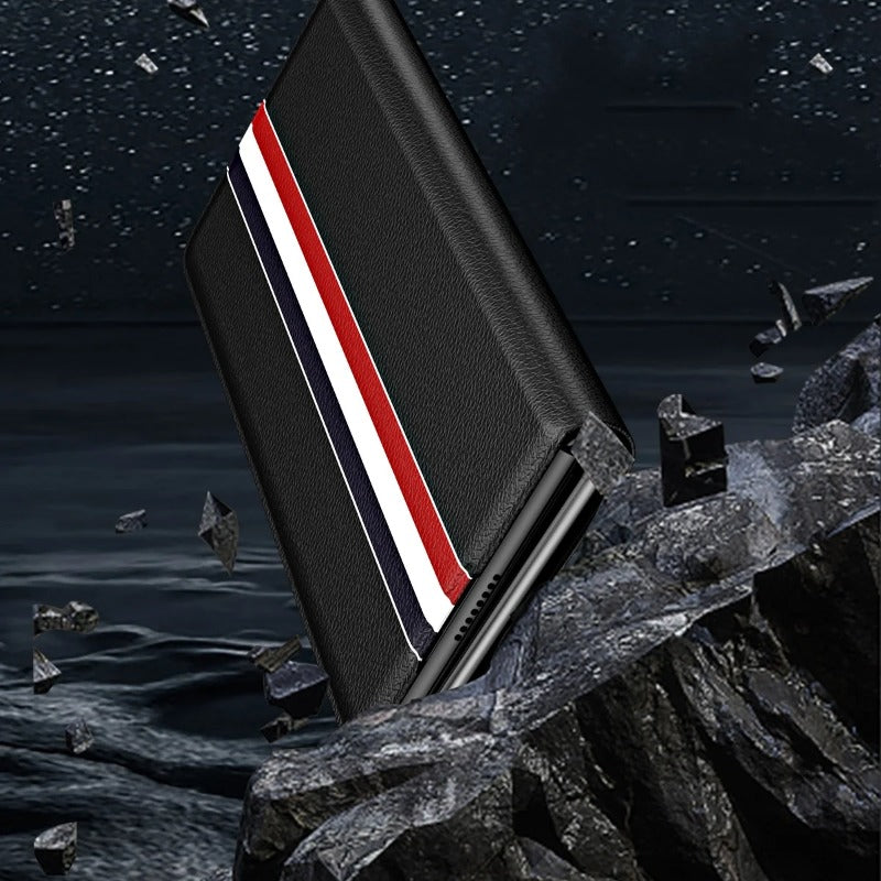 Matte Leather Wallet Bag Folding Case For Samsung Galaxy Z Fold 7 6 5 4 3 2