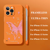 Frameless Butterfly Phone Case For iPhone