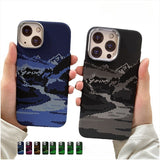 Magnetic Luminous Mountain and River Hard Phone Case For iPhone