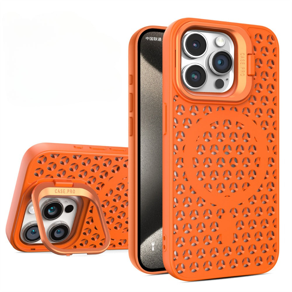 Cooling Grid Solid Color Anti-fall Case For iPhone