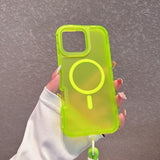 Frosted Magnetic Phone Case with Hand Strap For iPhone