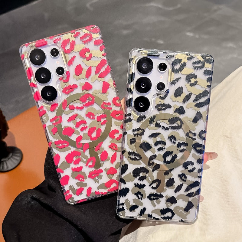 Leopard Print Magnetic Phone Case For Samsung