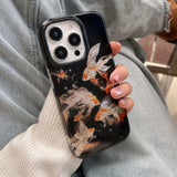 High-Quality Luckly Koi Goldfish Glacial Texture Case For iPhone