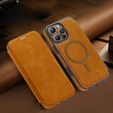 Flip Magnetic Leather Phone Case For iPhone