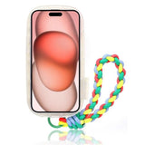 Curved Wave-dot Three-dimensional Jelly Bean Lanyard Case For IPhone