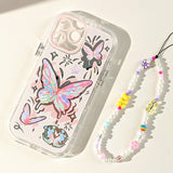 Hollow Mirror Lily of The Valley Butterfly Silicone Phone Case For iPhone