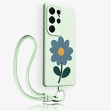 Flower Silicone Phone Case with Lanyard For Samsung