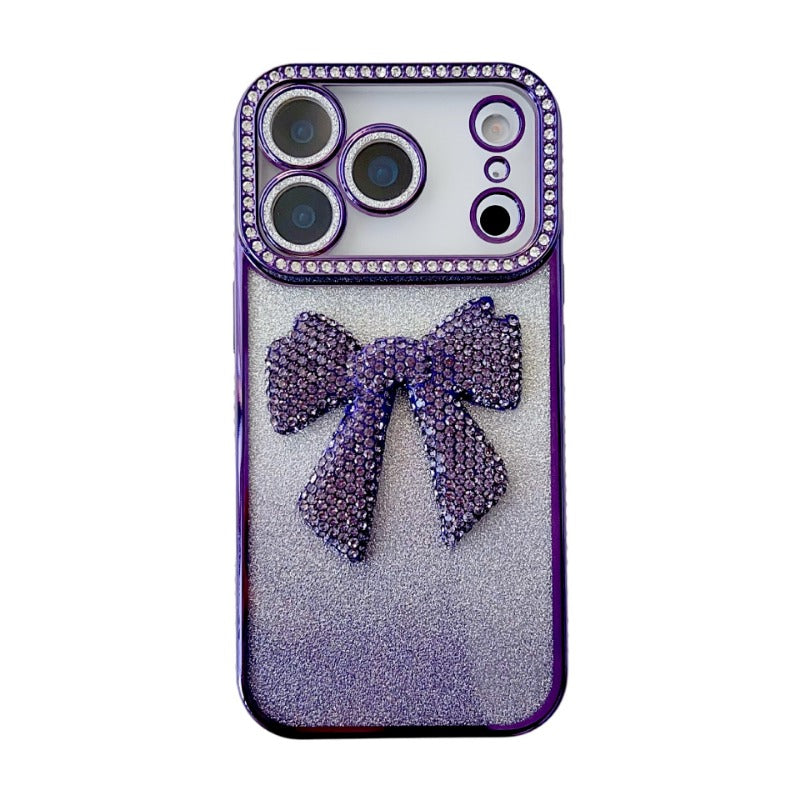 3D Bow Electroplated Phone Case For iPhone