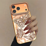 Rhinestone Butterfly Phone Case For iPhone