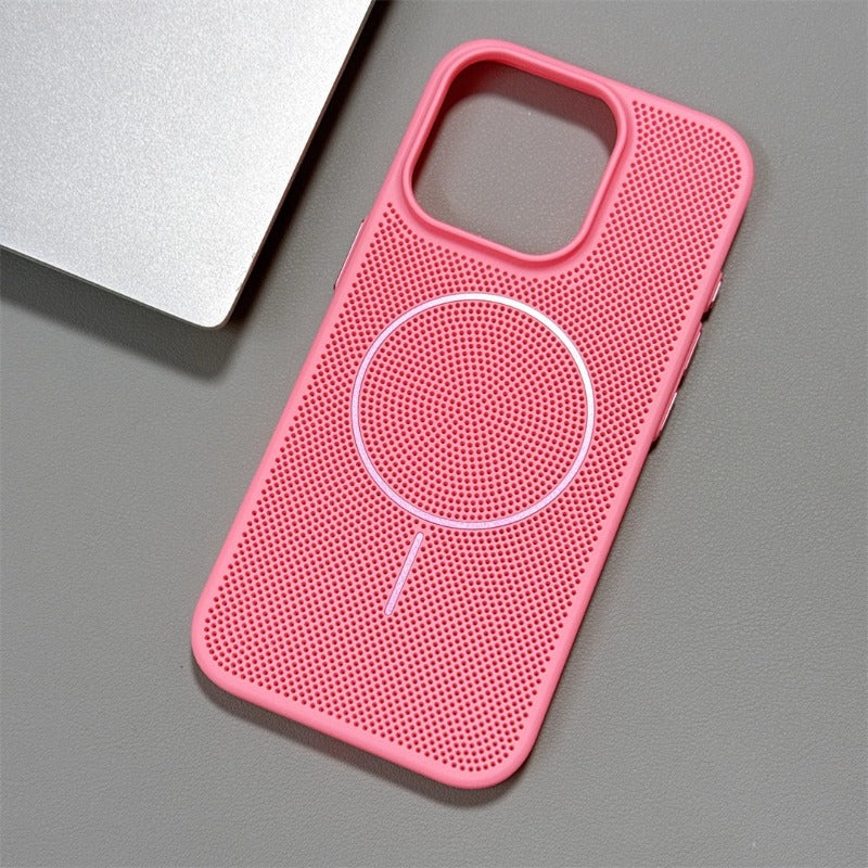 Solid Color Hollow Magnetic Phone Case For iPhone