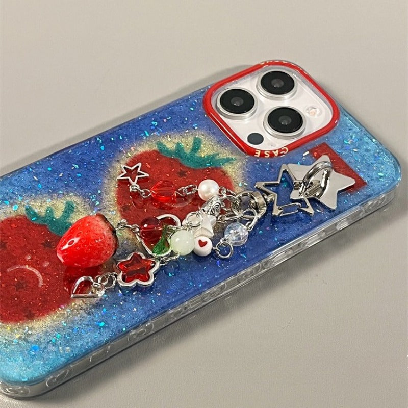 Glitter Strawberry Phone Case For iPhone
