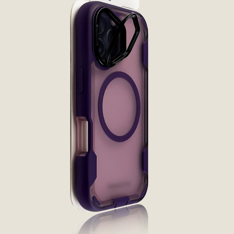 Triple-proof Bracket Frame Magnetic Phone Case For iPhone