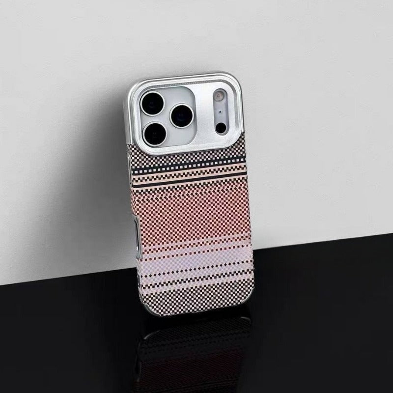 Plaid Electroplating Soft Phone Case For iPhone
