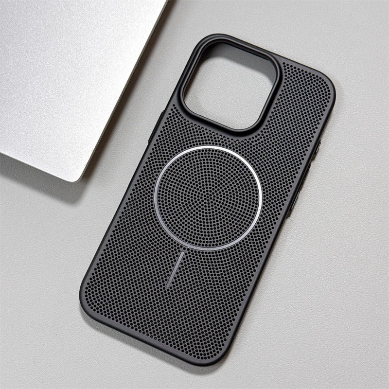 Solid Color Hollow Magnetic Phone Case For iPhone