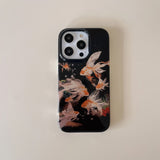 High-Quality Luckly Koi Goldfish Glacial Texture Case For iPhone