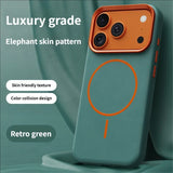 Elephant Leather Texture Simple High-end Magnetic Phone Case For iPhone