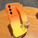 Gradient Curly Wristband Case For Samsung