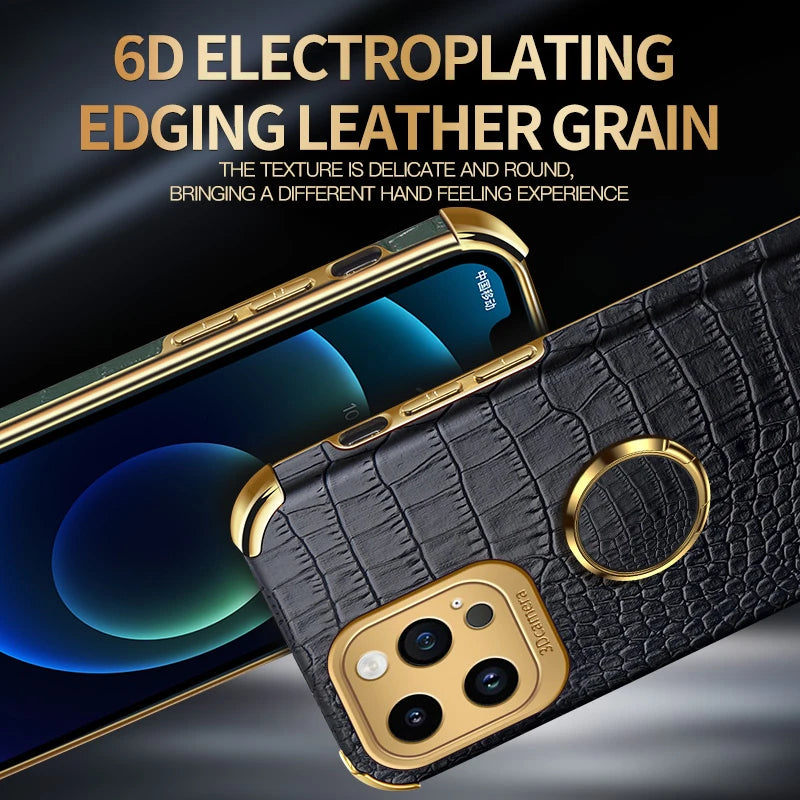 Leather Plating Silicone Case For iPhone