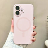 Solid Color Liquid Silicone Magnetic Phone Case For iPhone