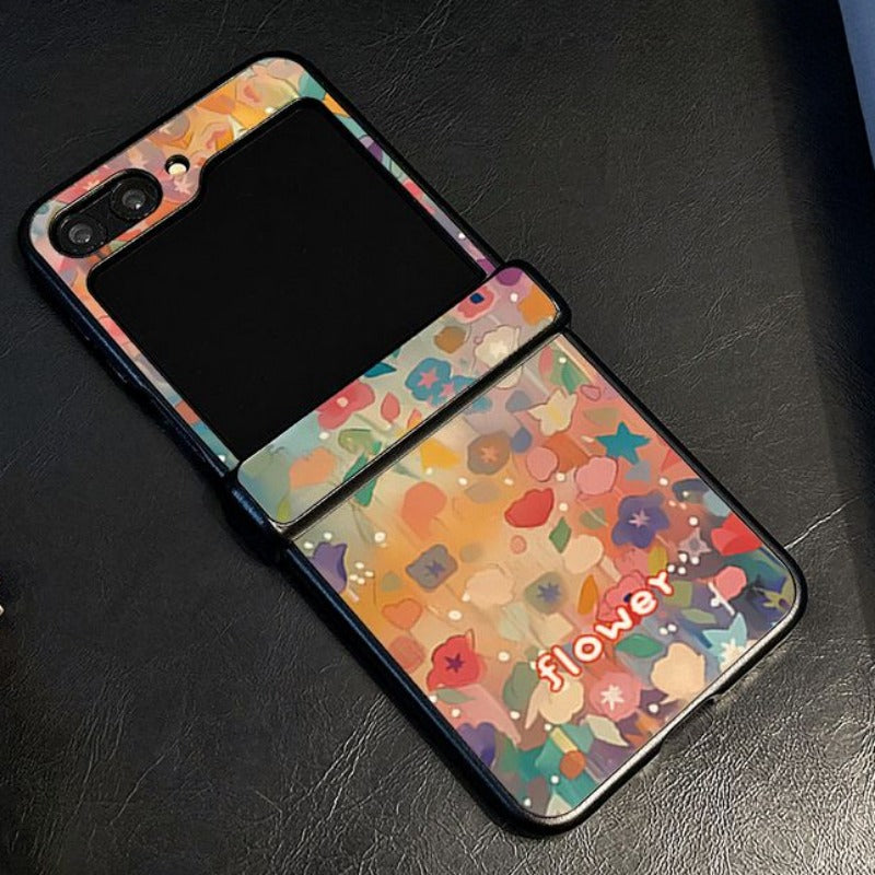 Colorful Flower Hinged All-inclusive Phone Case For Samsung Z FLIP 6 5 4 3