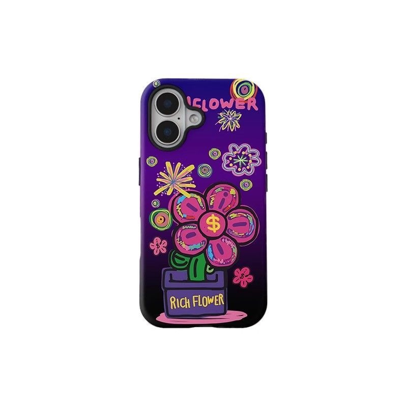 Purple Magnetic Bracket Phone Case For iPhone