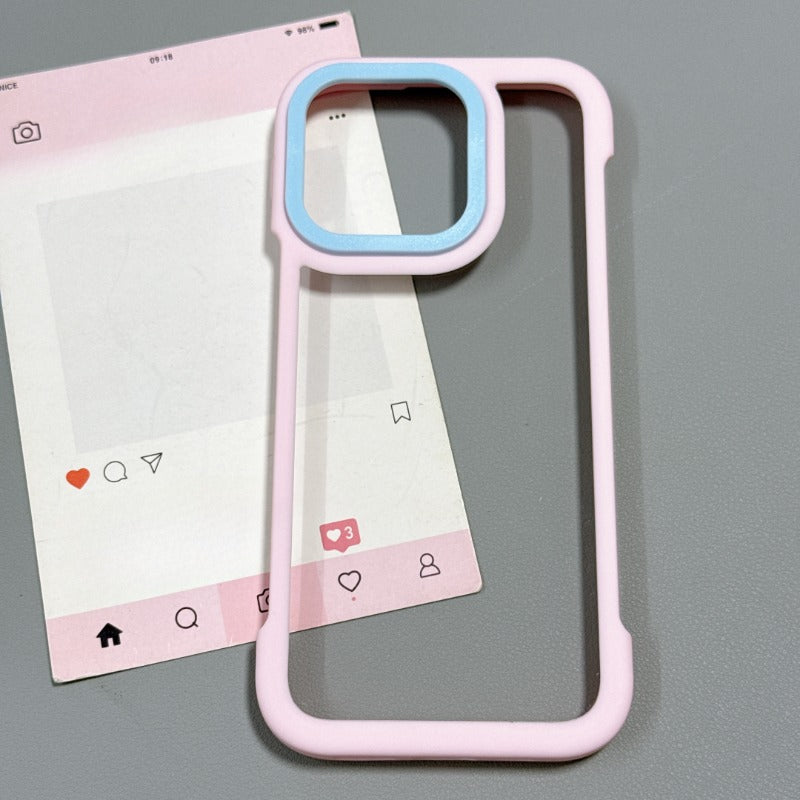 Simple Contrast Color Borderless Phone Case For iPhone